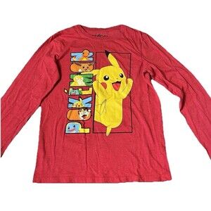 Pokemon Pikachu Graphic T Shirt Youth  XL Red 2022 Nintendo Anime